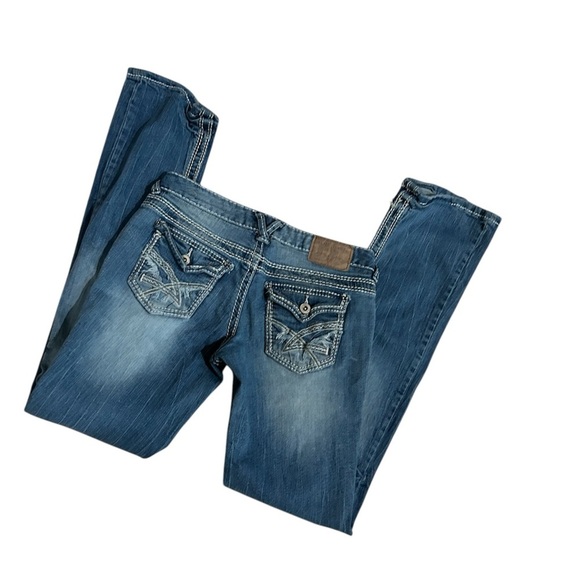 Amethyst Jeans Blue Flare Wide Leg Denim size 5 - Picture 3 of 6